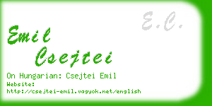 emil csejtei business card